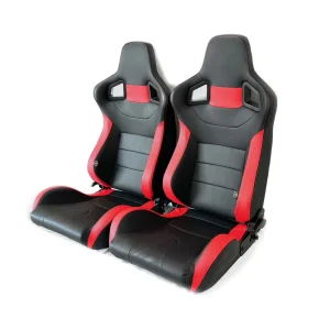 Reclining Sport Seat Pair Black Red