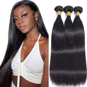 RICHAIR Brazilian Straight Human Hair – 3 Bundles (22″)