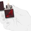 Zippo Red and Chrome Petrol Lighter, Brass, Stainless Steel Look, 1 x 6 x 6 cm