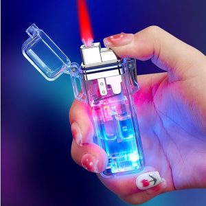 Windproof Refillable Butane Torch Lighter (Red Flame)