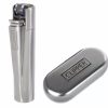 METAL CLIPPER LIGHTER WITH FREE CHROME CASE (Silver)